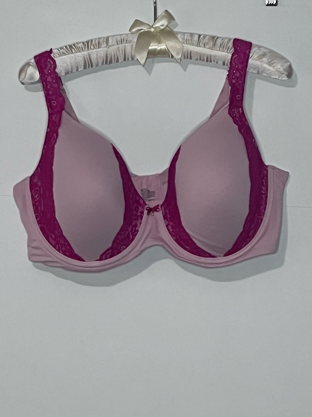 Soma Embraceable Full Coverage Lace Trim Lined Underwire Bra Size 40DD Pink
